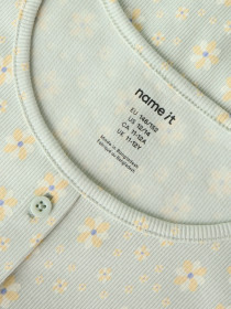 NAME IT Top Vemia Pale Aqua Flowers